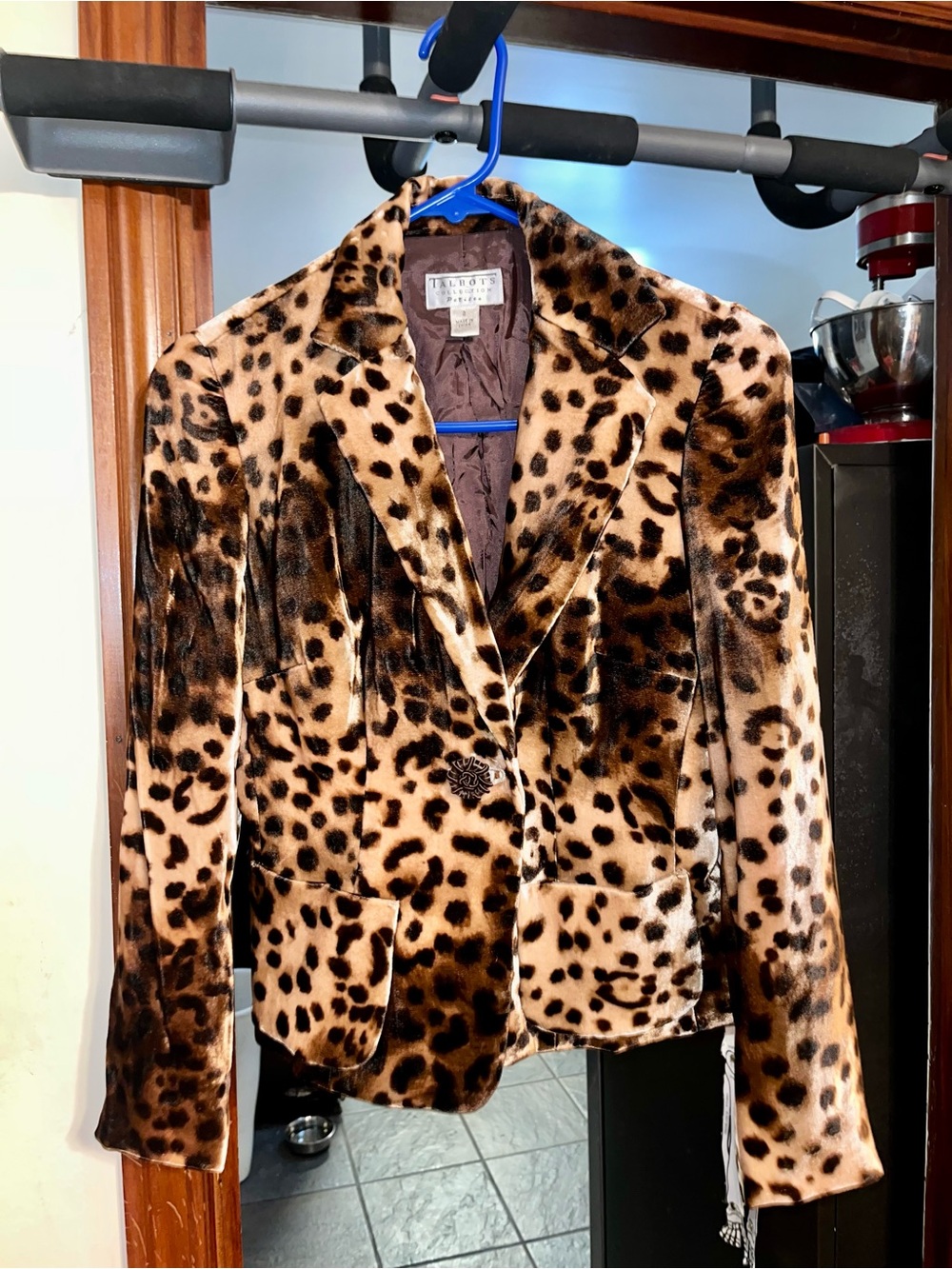 Talbots Leopard Print velvet Blazer Jacket - Brown & Black size 2
